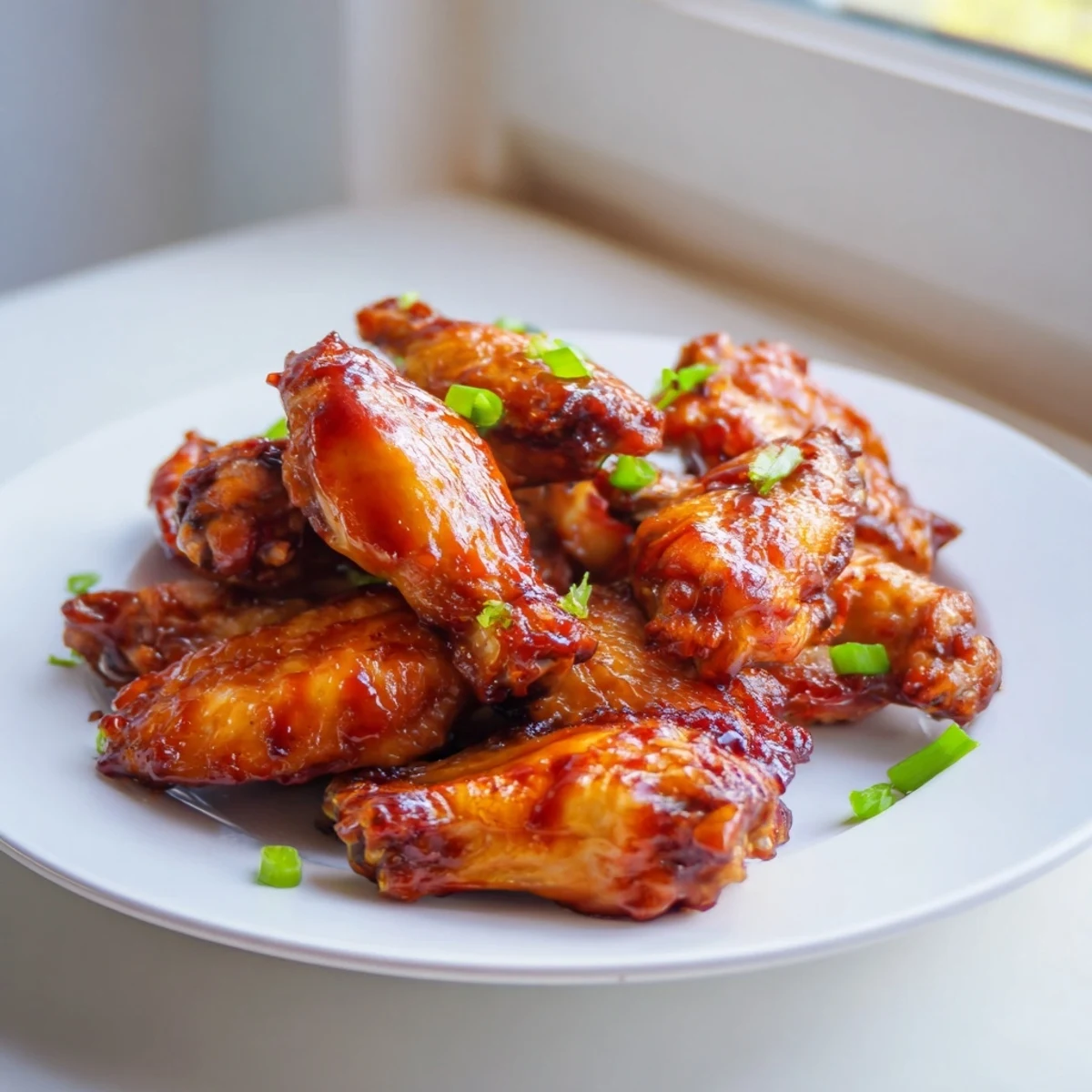 Golden Honey BBQ Chicken Wings piled high, perfect for a game day appetizer.