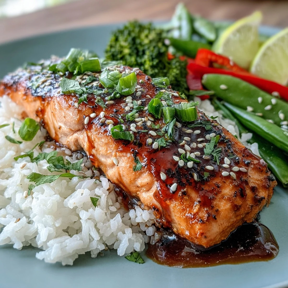 Juicy Maple Soy Glazed Salmon, ready for a delicious, easy weeknight dinner.