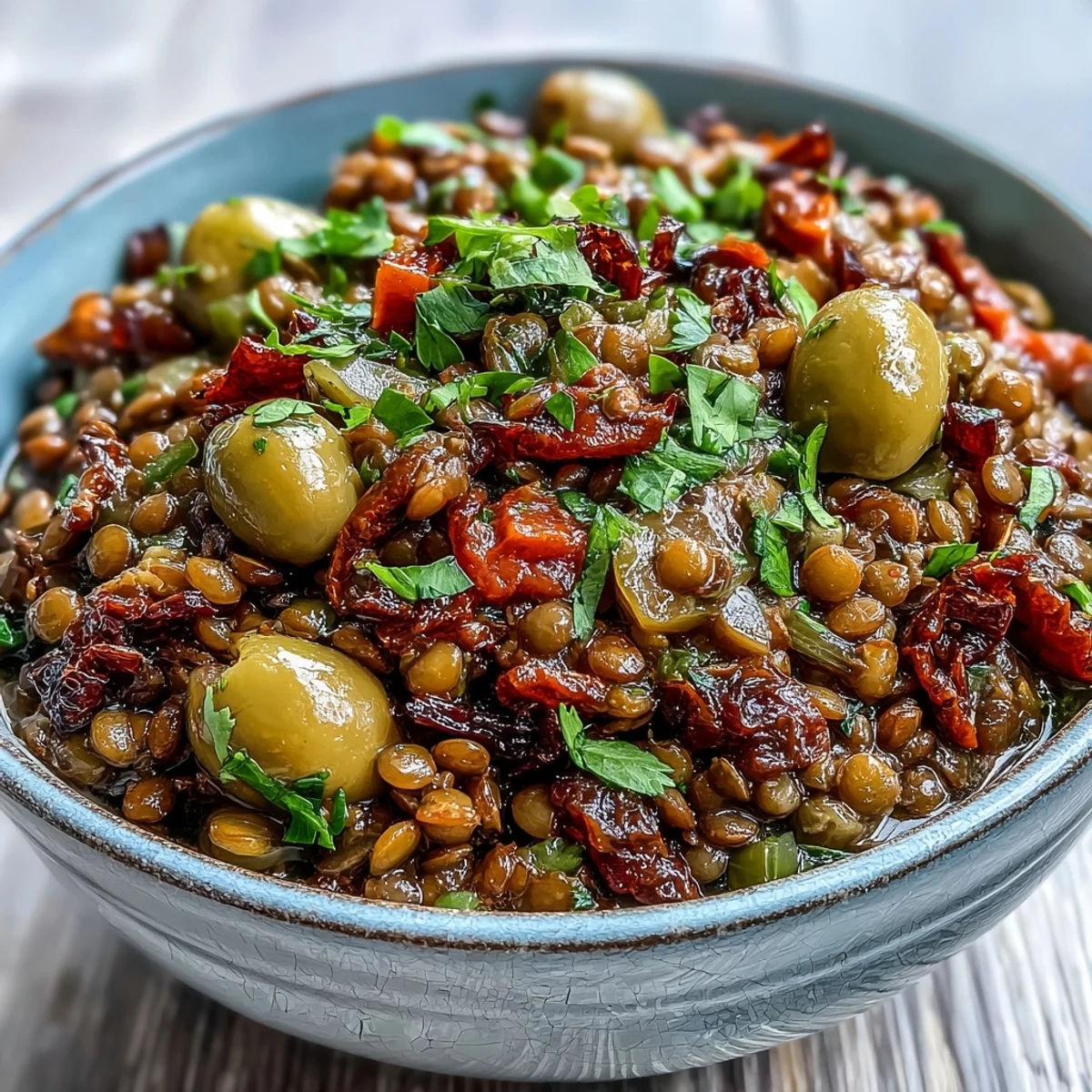 Savory Cuban-Inspired Lentil Picadillo, a vibrant vegan dish perfect with rice.