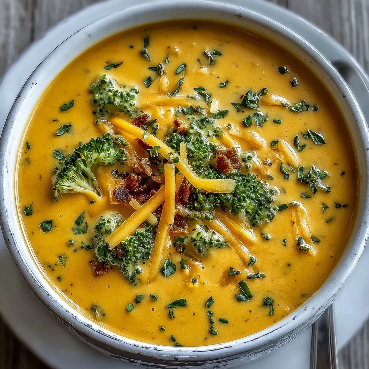 Golden-brown roasted butternut squash and broccoli florets for a creamy soup.