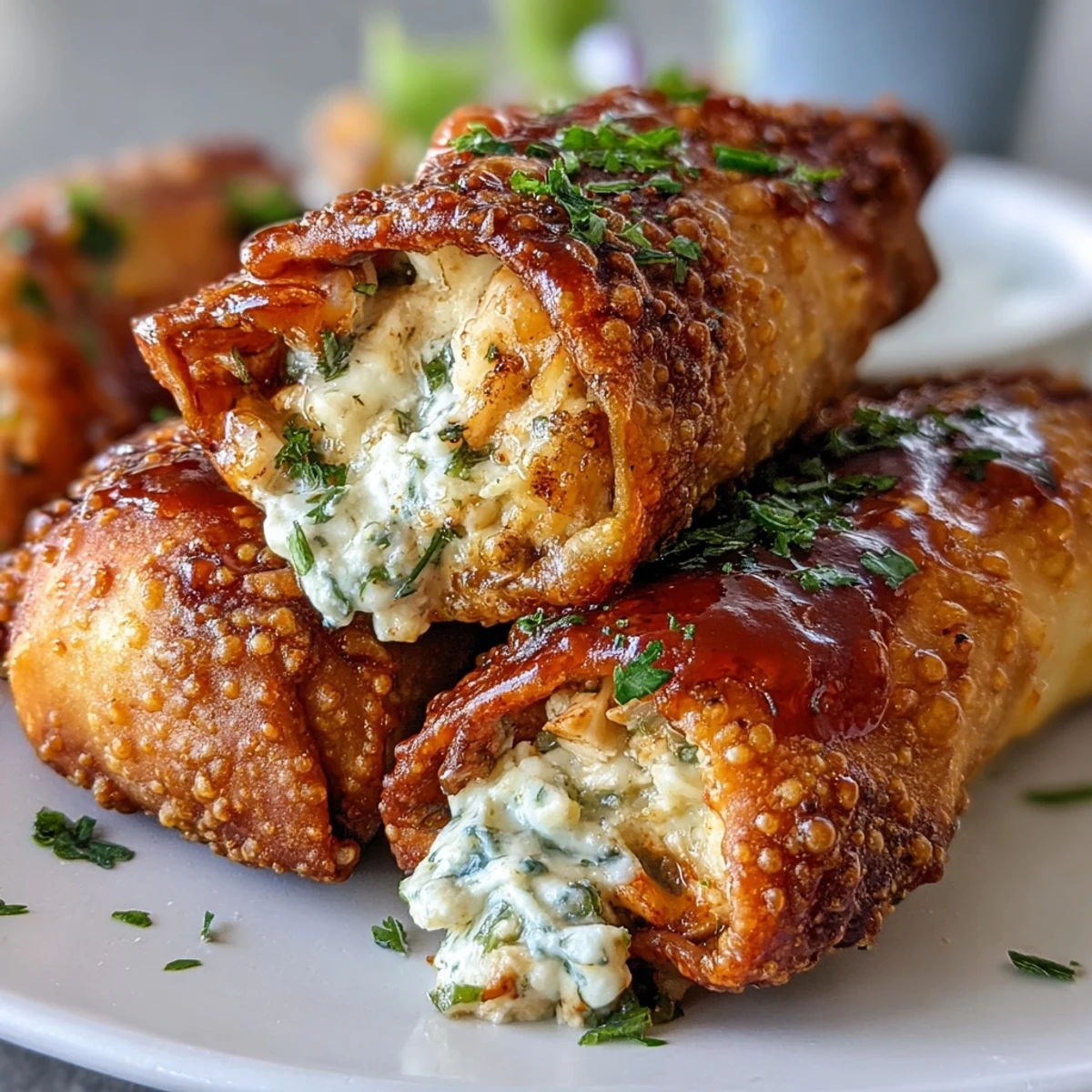 Arrangement of freshly baked Mini Chicken Chimis on a wooden board, surrounded by lime wedges and a small cup of sour cream.