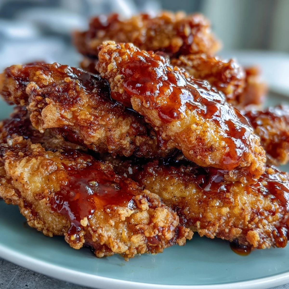 Golden-brown crispy Fried Chicken Wings, fresh from the fryer, glistening with spicy Buffalo sauce and garnished with fresh chives.