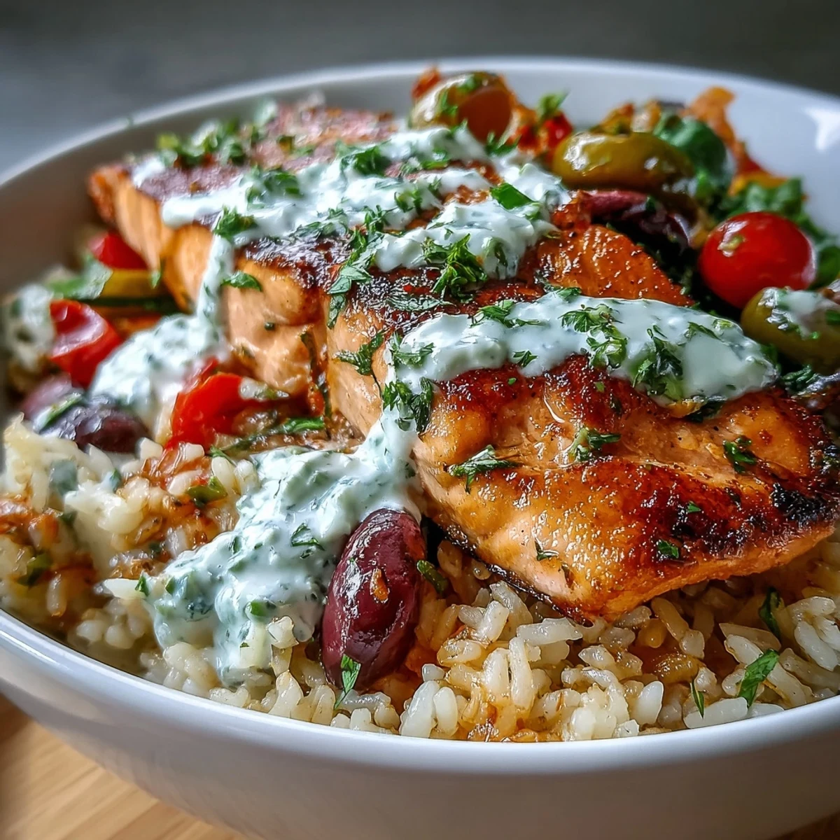 Crispy Rice Salmon Bowl
