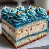 Graduation Cake Blue Gold Ombre