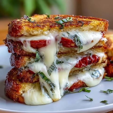 Gooey Caprese Grilled Cheese Dippers with fresh basil and marinara, a perfect appetizer.