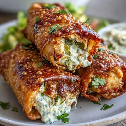 Golden, crispy Mini Chicken Chimis resting on a white plate, drizzled with vibrant green enchilada sauce and topped with fresh cilantro.