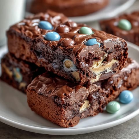 Cadbury Egg Cookie Bars with Pastel M&Ms: soft, chewy dessert bars packed with Cadbury mini eggs and colorful M&Ms.