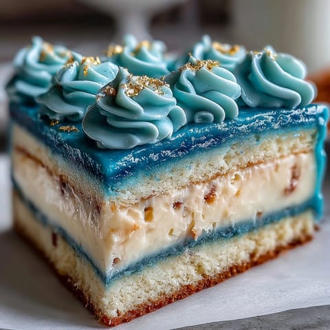 Graduation Cake Blue Gold Ombre