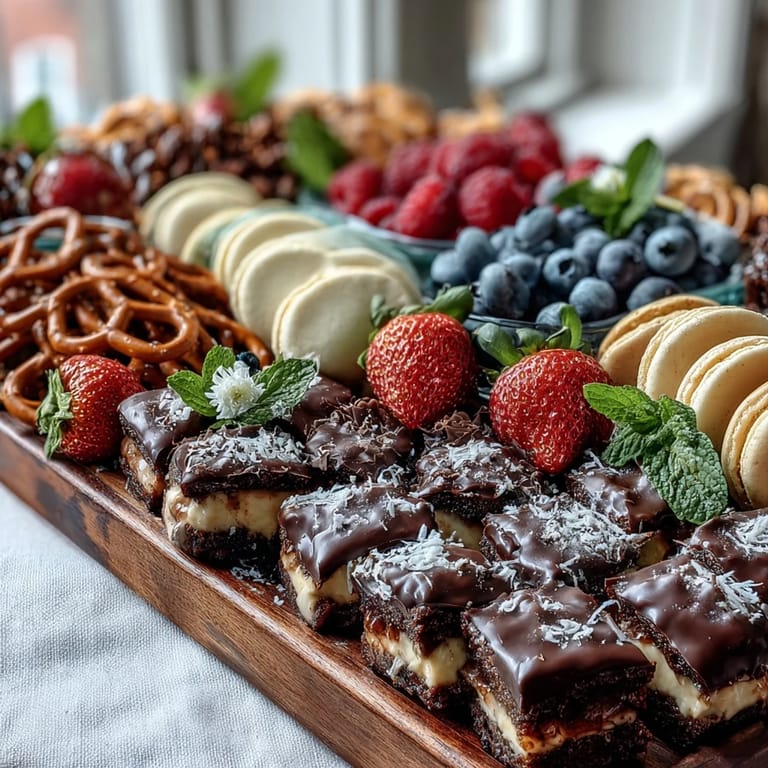 Festive dessert spread featuring assorted mini treats, fresh berries, and delicate macarons for graduation celebrations.