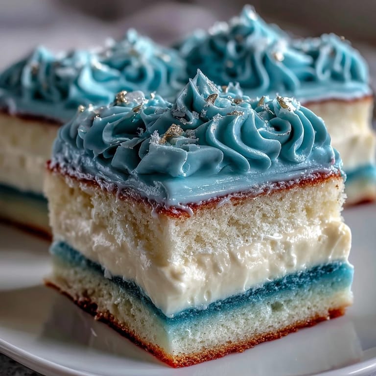 Three-layer ombre cake in shades of deep blue, elegantly frosted and decorated with edible gold leaf for a festive graduation dessert.