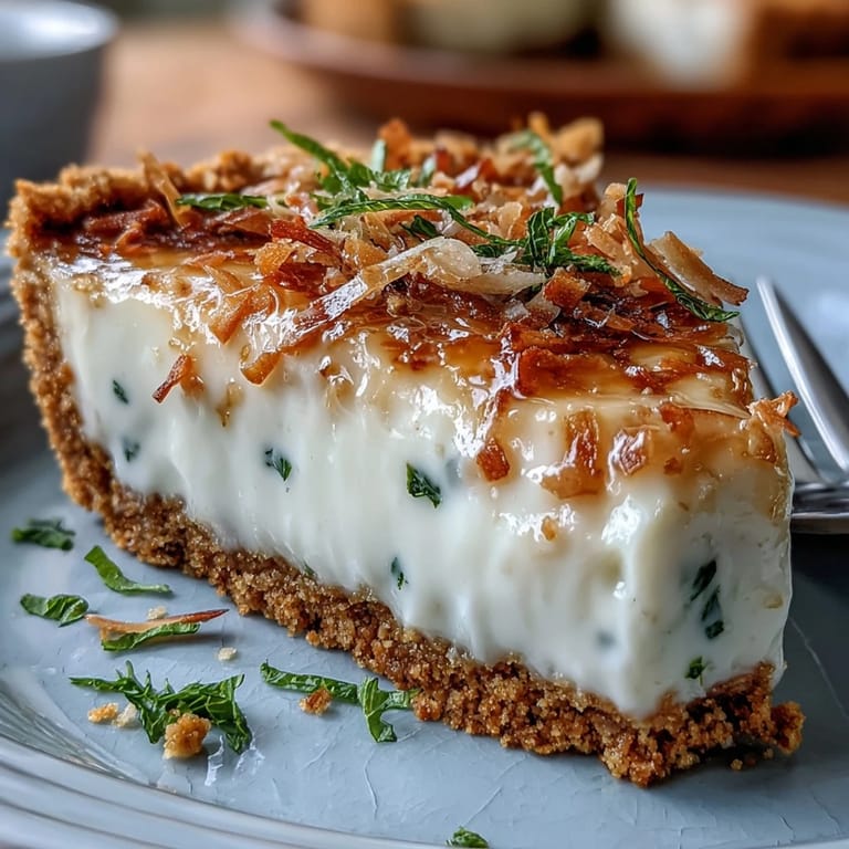 This easy coconut lime tart showcases creamy filling and a delightful crunchy graham crust.