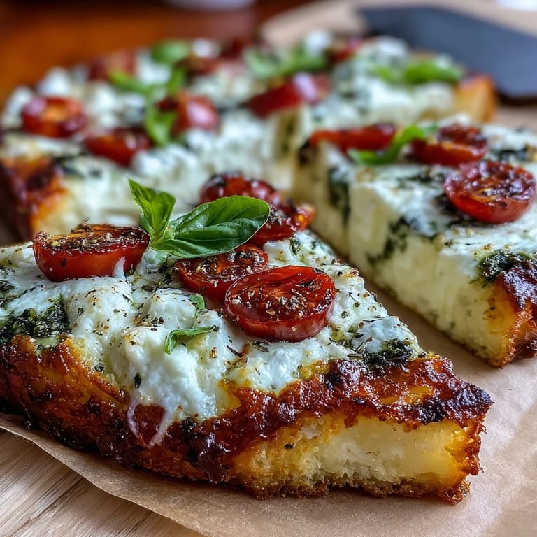 Enjoy this high-protein Viral Cottage Cheese Flatbread, perfectly baked with fresh toppings.