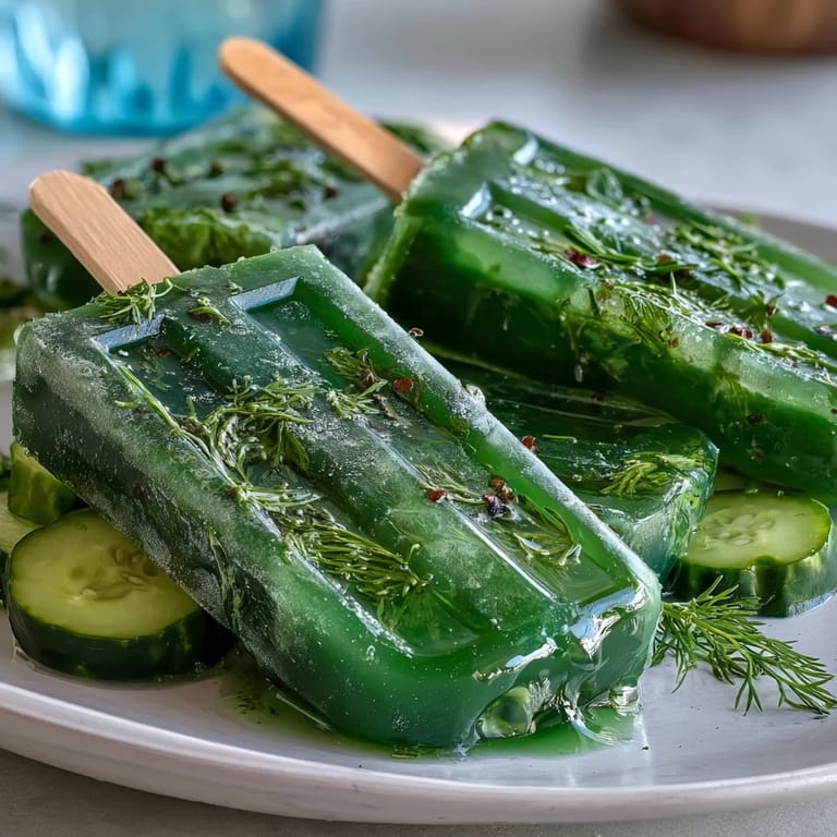 Frozen Pickle Juice Popsicles: refreshingly cool, sweet and sour, easy summer dessert.