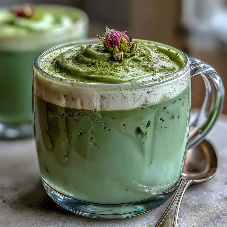 Sip this elegant iced matcha latte with fluffy vanilla cold foam, perfect for brunch.